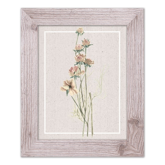 Framed Western Faded Linen Floral Print